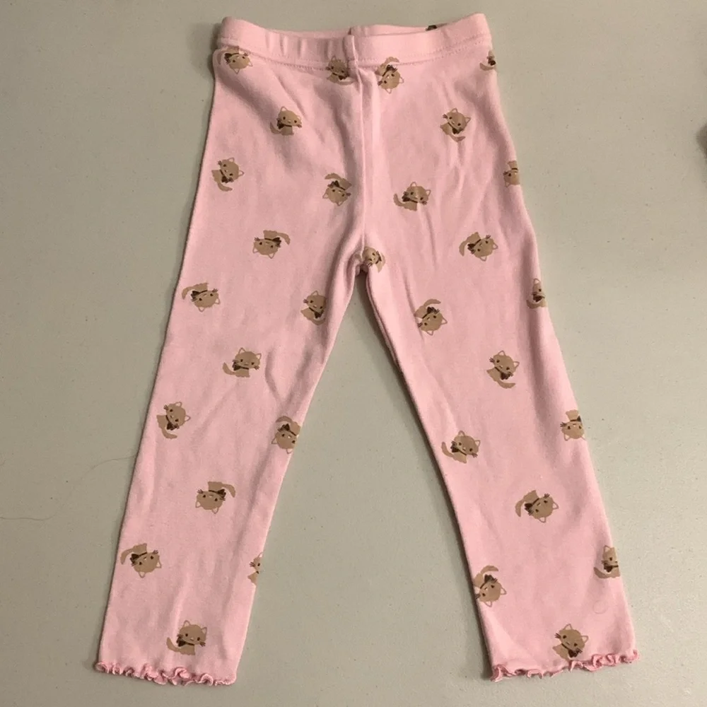 Gymboree Kitty Glamour Leggings Lot-Pink and Brown-Size 18-24 Months Cotton